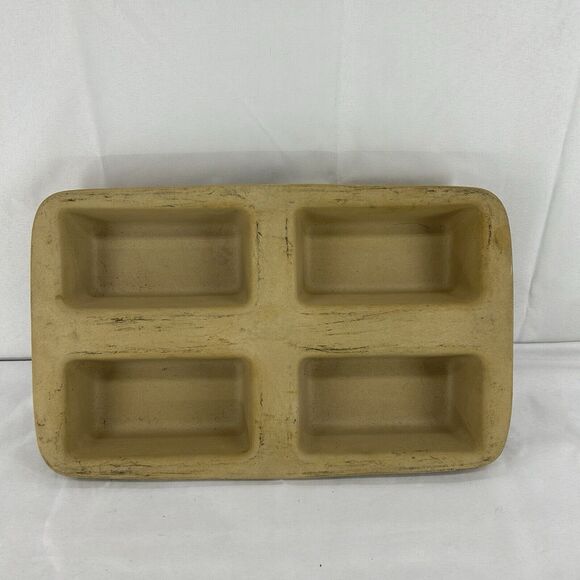 PAMPERED CHEF Stoneware Family Heritage Classic Collection Mini 4 Loaf Pan - Picture 1 of 10